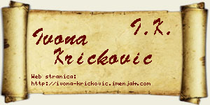 Ivona Kričković vizit kartica